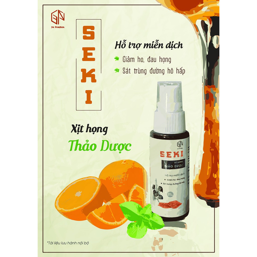 XỊT HỌNG THẢO DƯỢC SEKI - GIẢM HO, ĐAU HỌNG - TĂNG CƯỜNG MIỄN DỊCH ĐƯỜNG HÔ HẤP