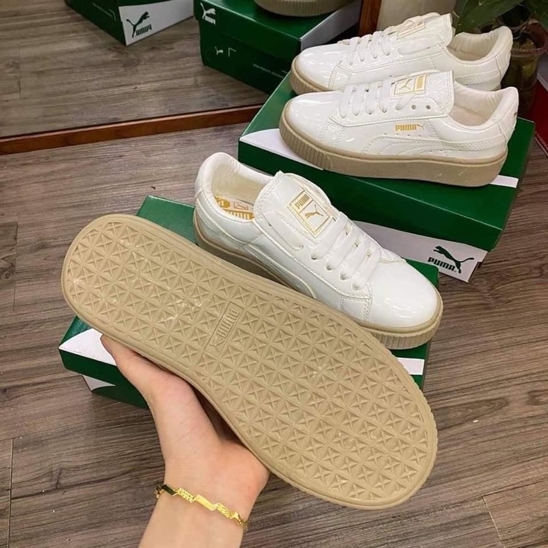 [xả hàng] giày puma đế nâu, đen vạch trắng, đen trắng 3 loại siêu hót da bóng | BigBuy360 - bigbuy360.vn