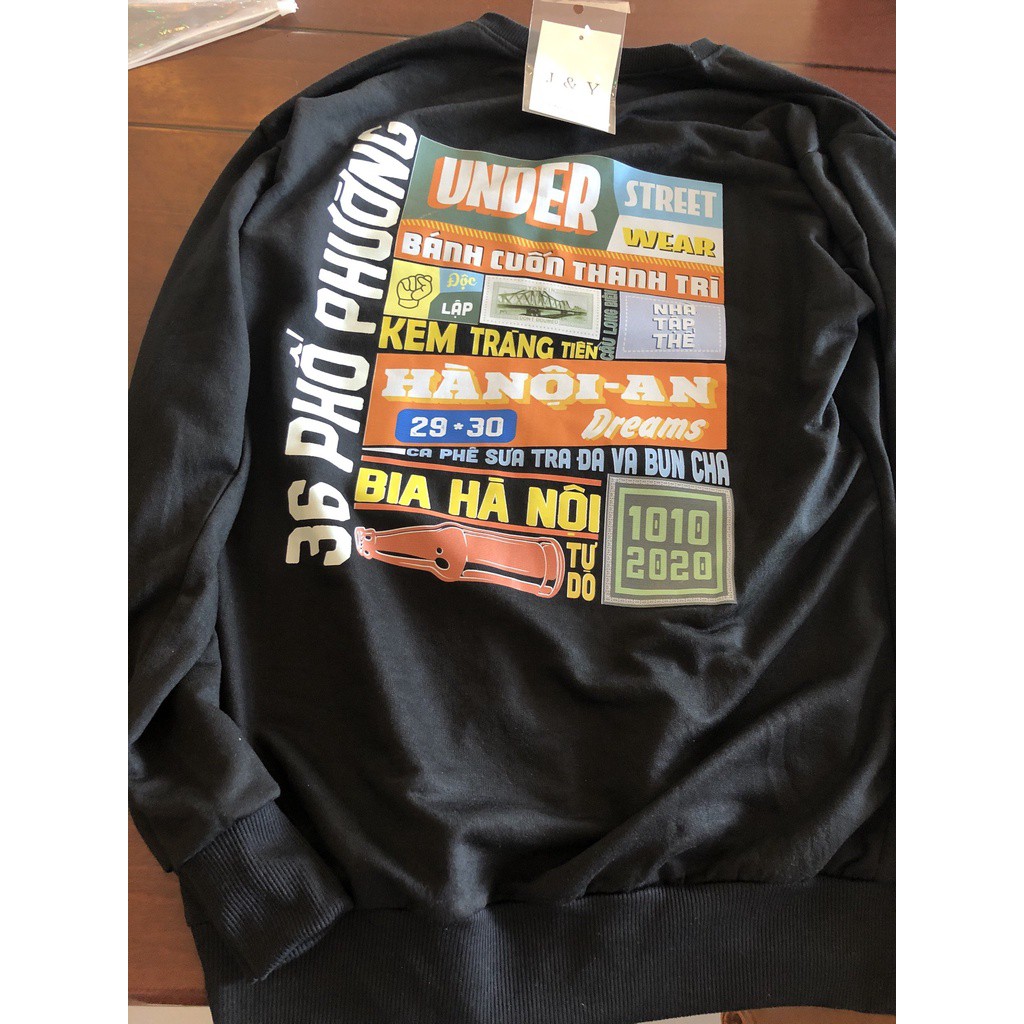 Áo Nỉ Sweater, Áo Hoodie Hà Nội Under - Chất Nỉ Bông Dày Dặn - In Họa Tiết Local Brand
