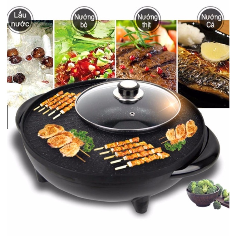 Nồi Lẩu Nướng OSAKA Nhật Bản 2 Trong 1 Dáng Tròn Đa Năng