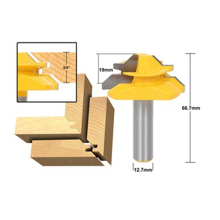 Mũi phay ghép gốc vuông hoa văn,phay ván có độ dày từ 12.5 - 24mm, cốt 12.7mm