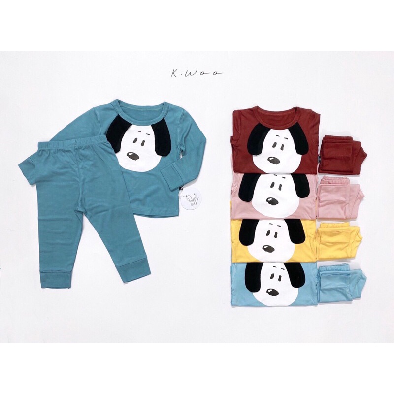 Bộ dài tay thun lạnh phiên bản Snoopy cực đẹp cho bé trai gái