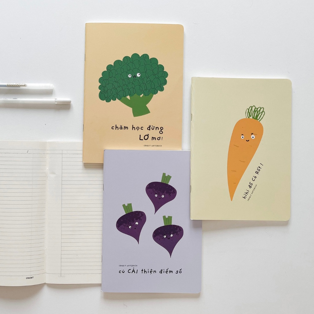 Tập Vở kẻ ngang ghi chép 120 trang Crabit học tập sáng tạo studygram, Vitamin Cà rốt