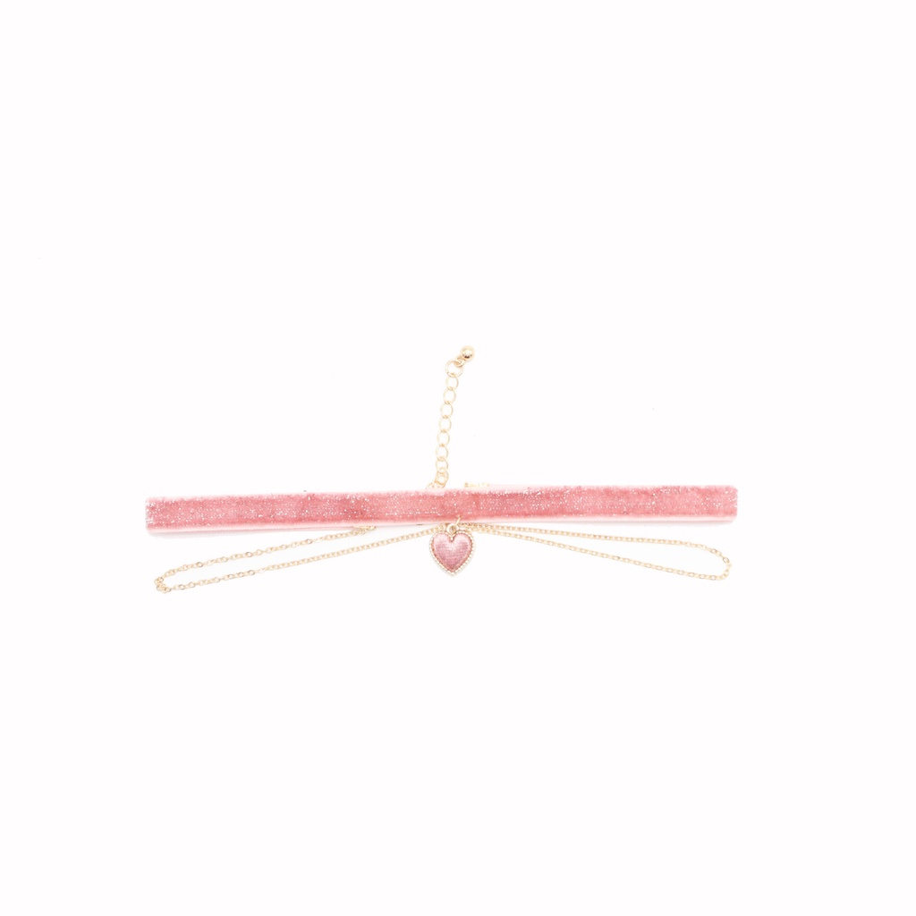 Vòng Cổ Choker Dây Nhung Nhiều Màu Sắc Mặt Trái Tim Thời Trang