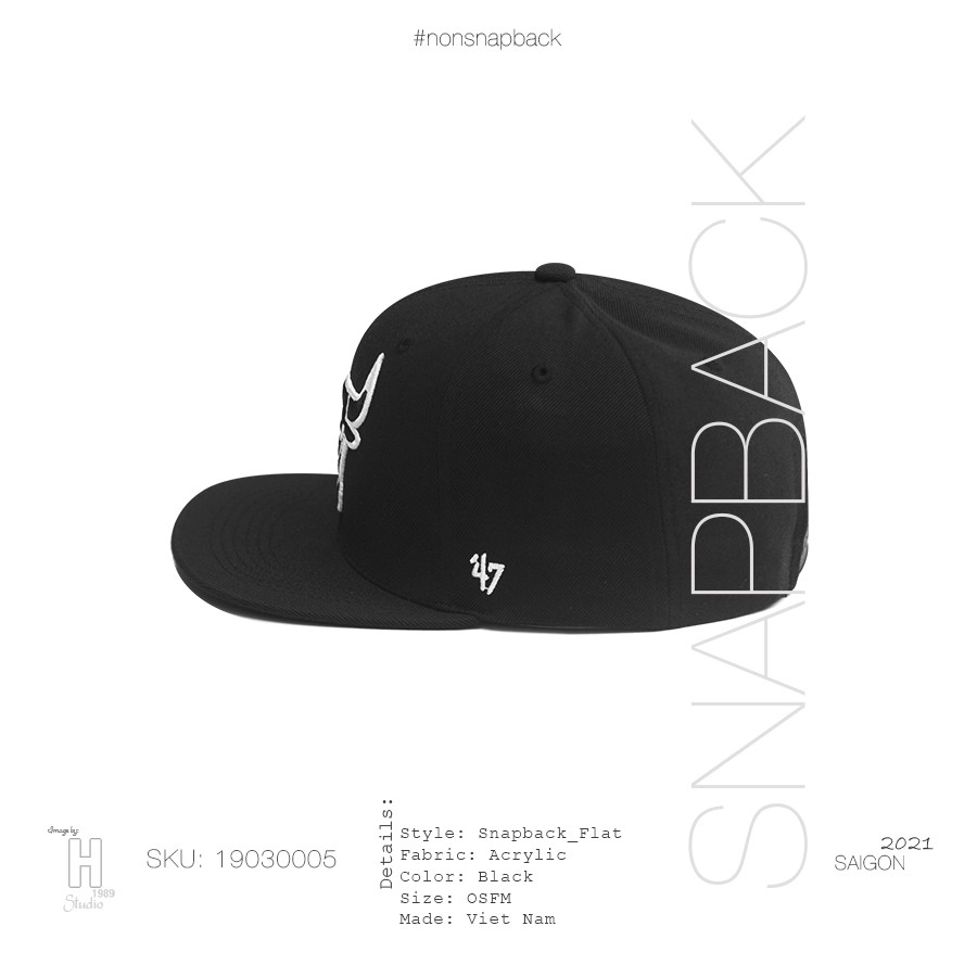 Nón Snapback Bulls_Logo Trắng
