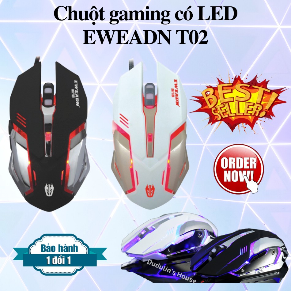 [BEST SELLER] Chuột gaming cực bền thiết kế độc lạ có LED 7 MÀU EWEADN