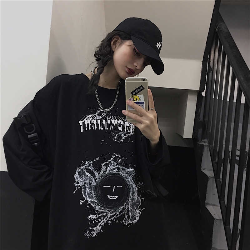 Áo Thun Dáng Rộng Tay Dài In Hình Cá Tính Phong Cách Hàn Quốc Cho Nam Và Nữ | BigBuy360 - bigbuy360.vn