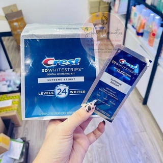 ( 2 hàm -1 lần dán) (Miếng dán trắng răng Crest 3D Whitestrips Supreme Bright