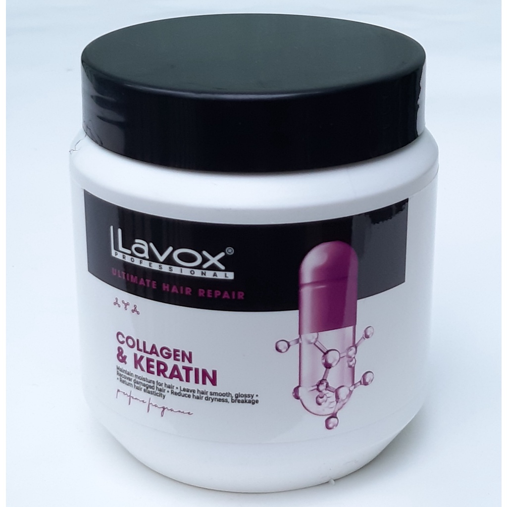 Kem hấp dầu ủ tóc Lavox maca tsubaki phục hồi tóc hư tổn nặng Collagen & Keratin Lavox