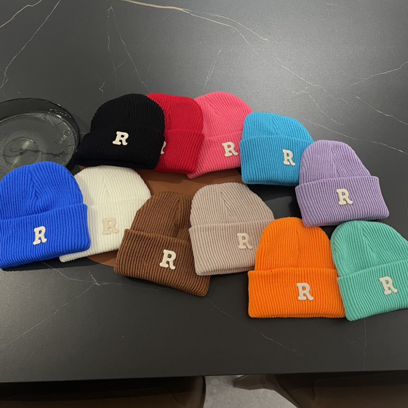 Mũ beanie dệt kim co giãn giữ ấm thời trang cho bé