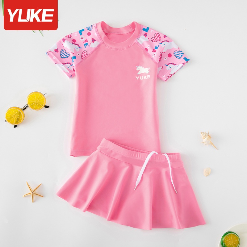 Đồ Bơi Bé Gái - Đồ Bơi Chân Váy Rời Cho Bé Gái, Chất Vải Cao Cấp YUKE Cho Bé từ 14-40kg