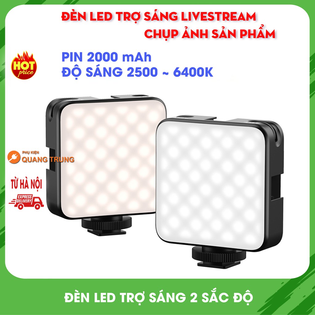 Đèn led trợ sáng dùng livestream, quay vlog, chụp ảnh sản phẩm pin 2000mAh, độ sáng 2500 ~ 6400K