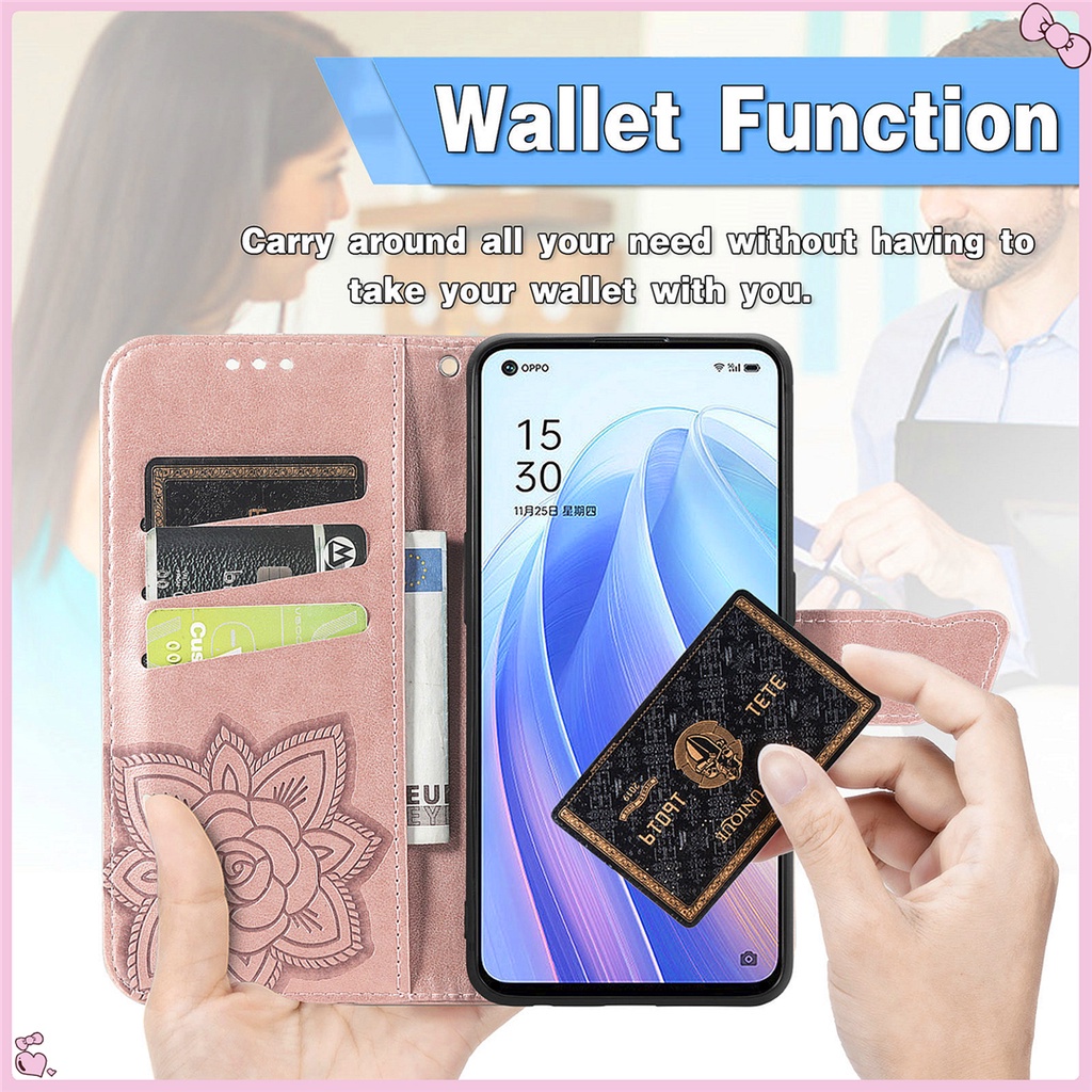 Bao Da Điện Thoại Nắp Lật Từ Tính Chống Sốc Có Ngăn Đựng Thẻ Cho OPPO Reno 7 Z SE Pro 5G Reno7 Reno7Z Reno7SE Reno7Pro
