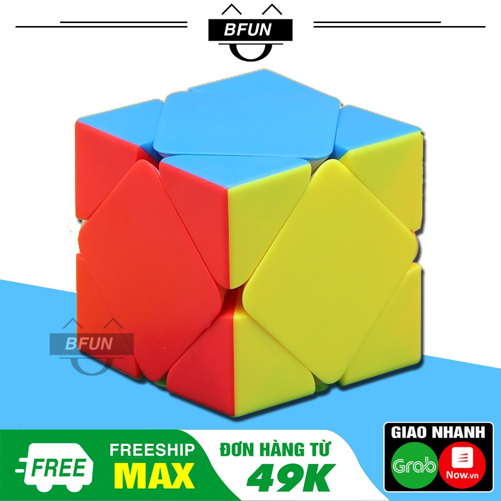 Rubik Biến Thể Skewb Không Viền Cao Cấp - Khối Rubik Xoay Trơn Giá Rẻ - Đồ Chơi Trẻ Em BFUN (Shop Có Rubik 3x3,..)