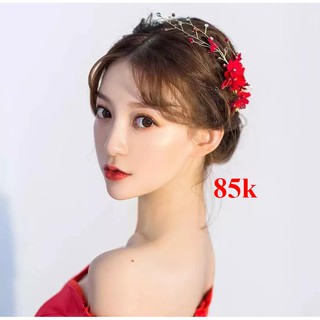 Cài tóc hoa đỏ