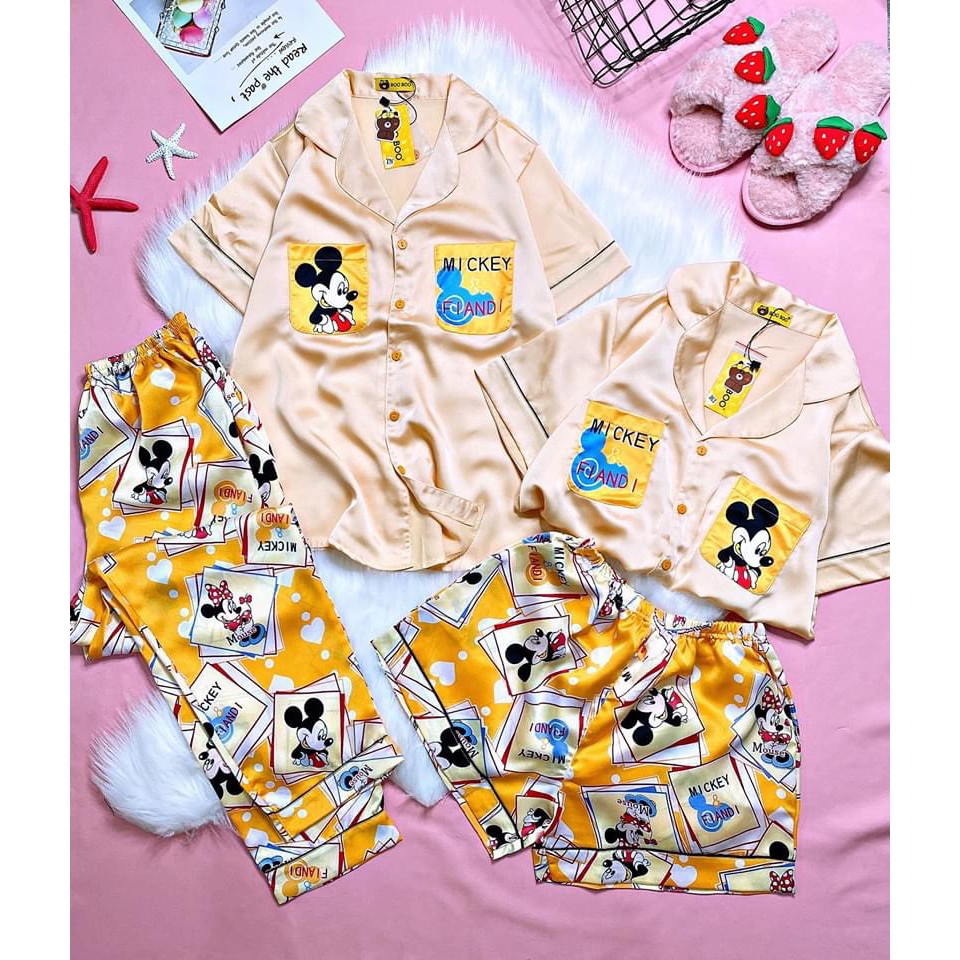 Đồ Bộ Pijama Satin Phối 2 TÚI TNQD