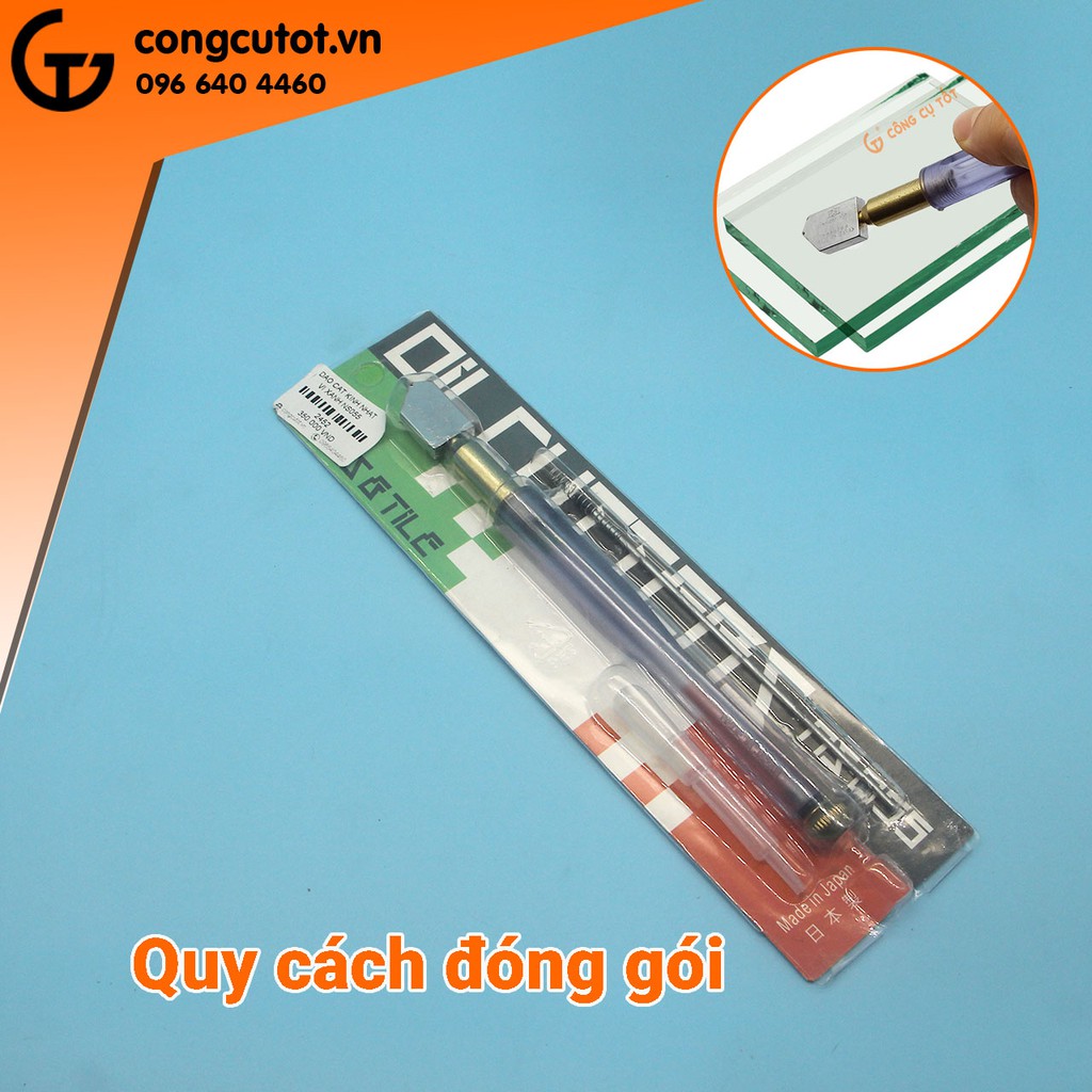 Dao cắt kính vỉ xanh NS055 kèm tra dầu