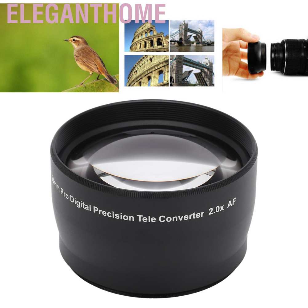 Eleganthome Universal 58mm 2X Telephoto Lens Teleconverter for Canon Nikon Sony Pentax Etc