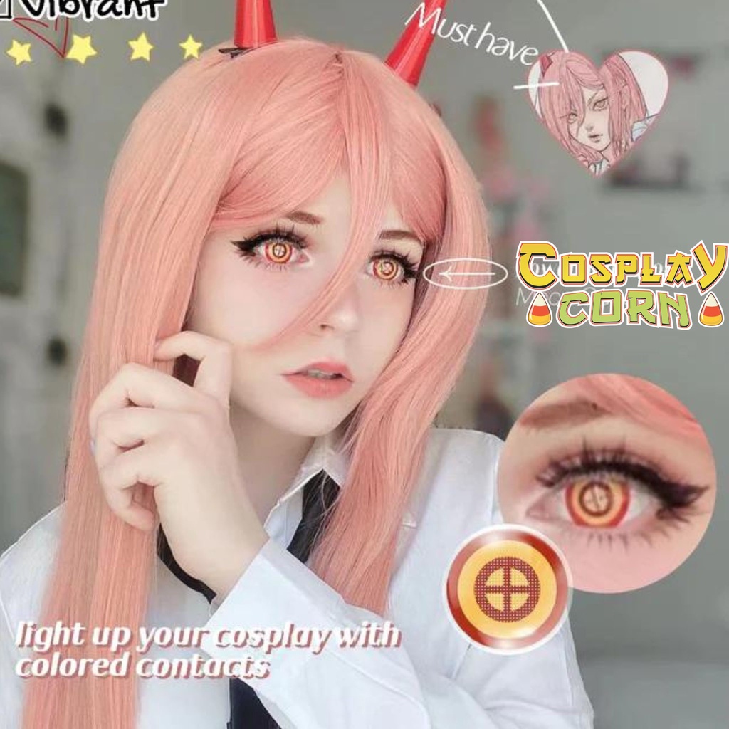 Kính áp tròng hóa trang nhân vật anime, lens cosplay Chainsaw man Power Makima