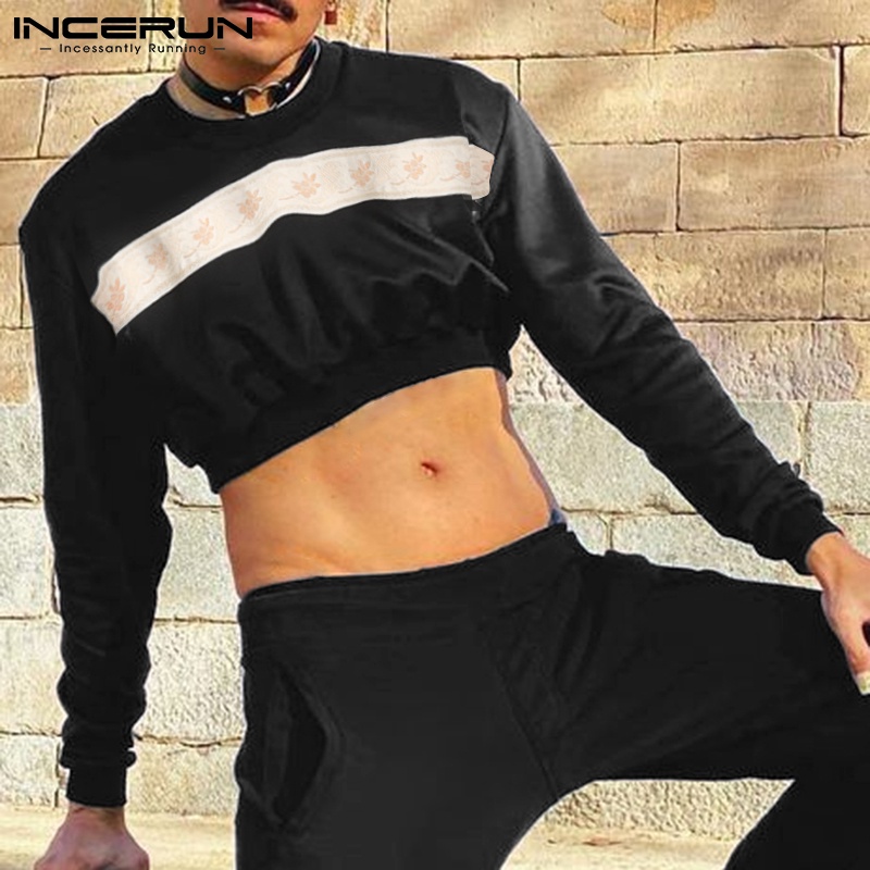 Áo lửng INCERUN tay dài cổ tròn sành điệu cho nam