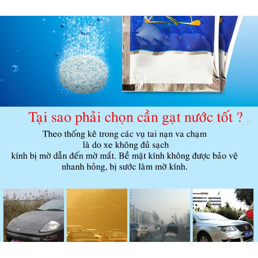 [XẢ KHO 1 NGÀY] 50 VIÊN SỦI RỬA KÍNH XE Ô TÔ SIÊU SẠCH- 1 VIÊN ĐƯỢC 4 LÍT NƯỚC