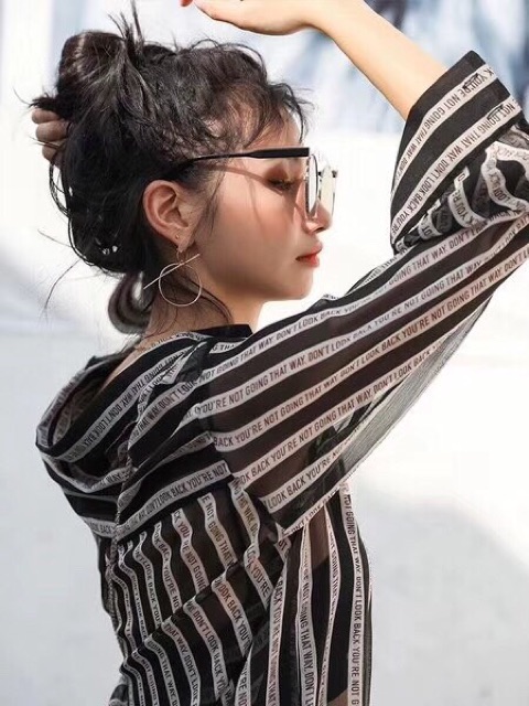 Sơmi voan kẻ hàng L1 Quảng Châu