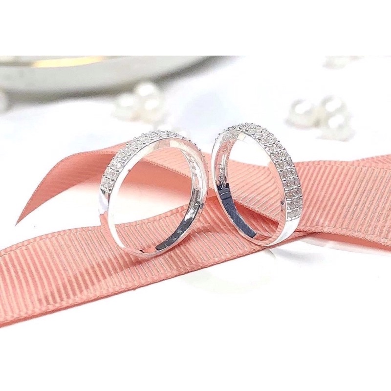Nhẫn bạc nữ 2 hàng đá Evasilver tinh tế nhẹ nhàng nữ tính