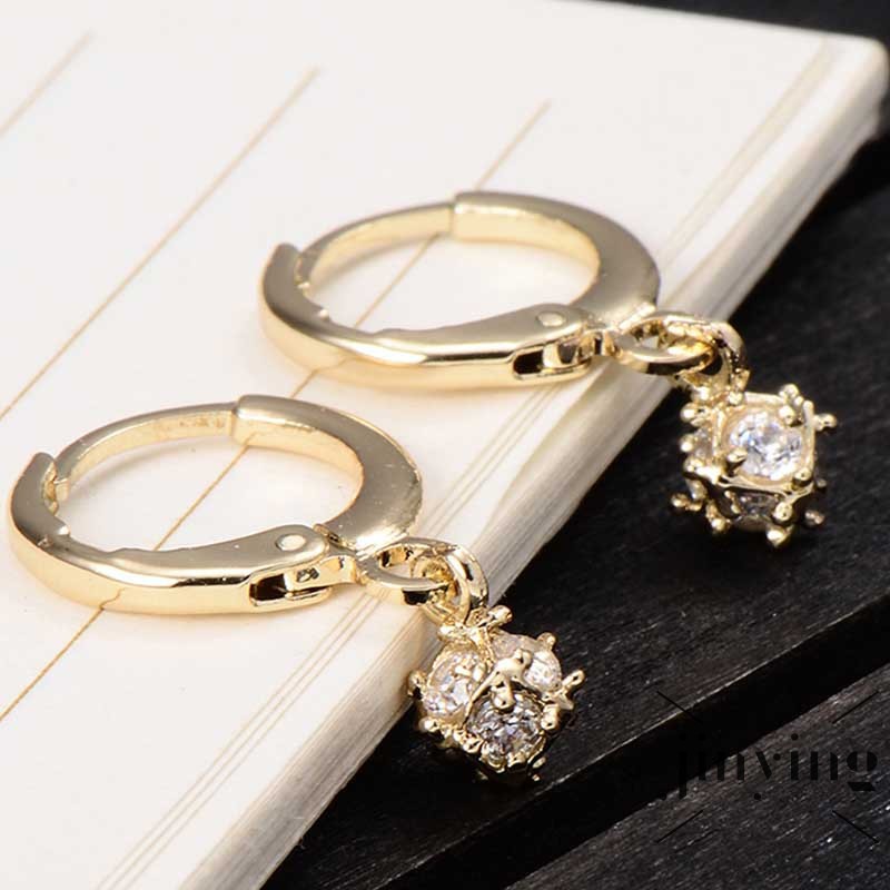 GETNOIVAS Hoa tai mạ vàng hình vuông đính đá lấp lánh