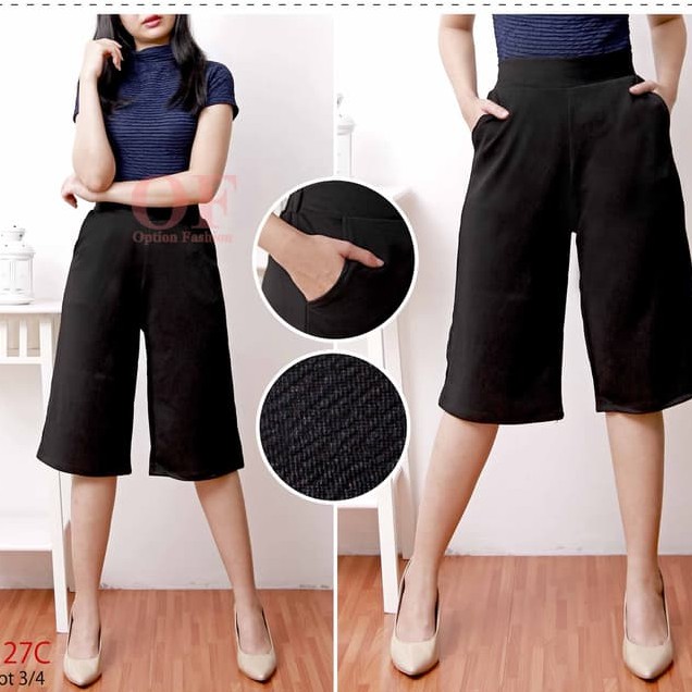 Quần Culottes Ống Ngắn 3 / 4-7 / 8