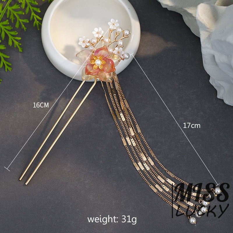 Trâm Cài Tóc Hình Hoa Đính Ngọc Trai Giả Thanh Lịch Cho Nữ