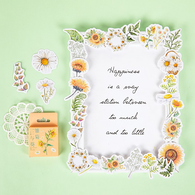 Set sticker HOA CÚC 40-46 chiếc trang trí siêu xinh
