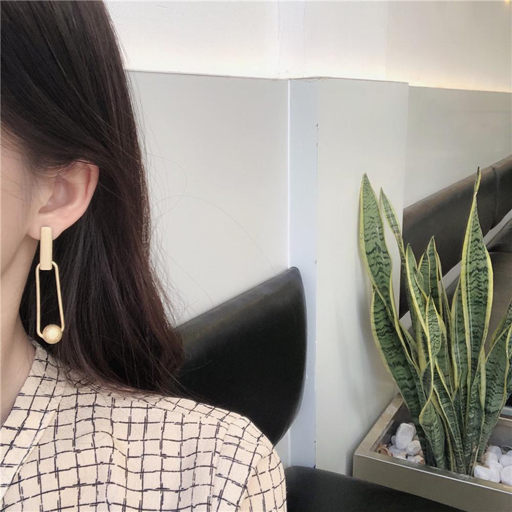 JARRED Khuyên Tai Nữ Hình Quả Bóng Kim Loại Độc Đáo Mờ / Matte