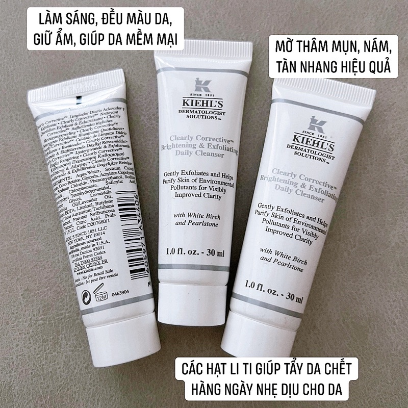 Sữa rửa mặt Sáng Da KIEHL'S Clearly Corrective Brightening & Exforliating Daily Cleanser