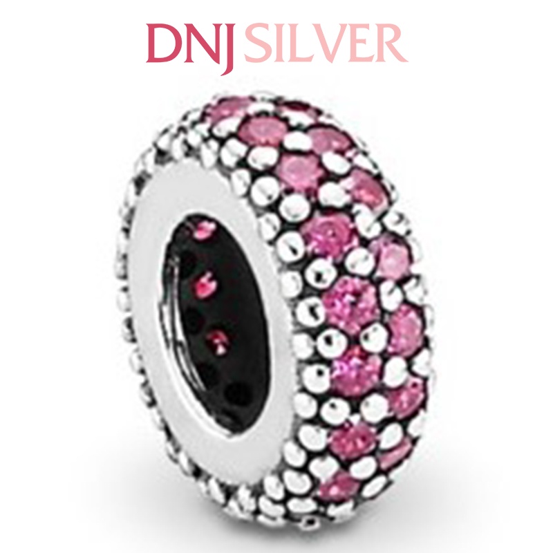 Charm bạc 925 cao cấp, hàng chuẩn bạc - Charm Pink Pavé Spacer thích hợp để mix vòng tay charm - DN204