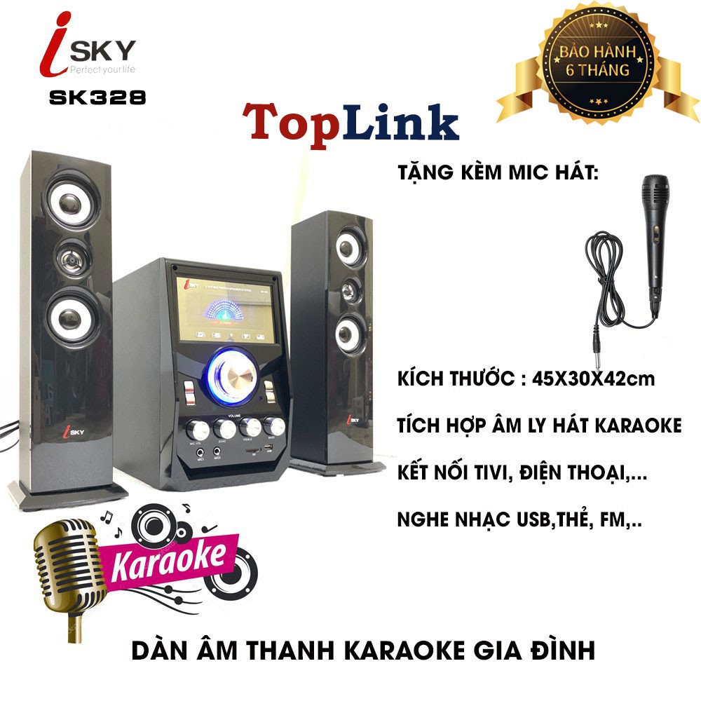 Dàn Âm Thanh Giải Trí Đỉnh Cao - Loa Vi Tính Hát Karaoke Âm Thanh Đỉnh Cao Có Kết Nối Bluetooth Isky - SK328