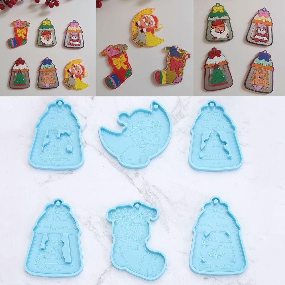 GOGOUP Khuôn Làm Móc Khóa Tạo Hình Chủ Đề Giáng Sinh