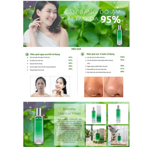 Nước hoa hồng phục hồi tái tạo da Beauskin Centella Cica Toner Hàn Quốc 120ml