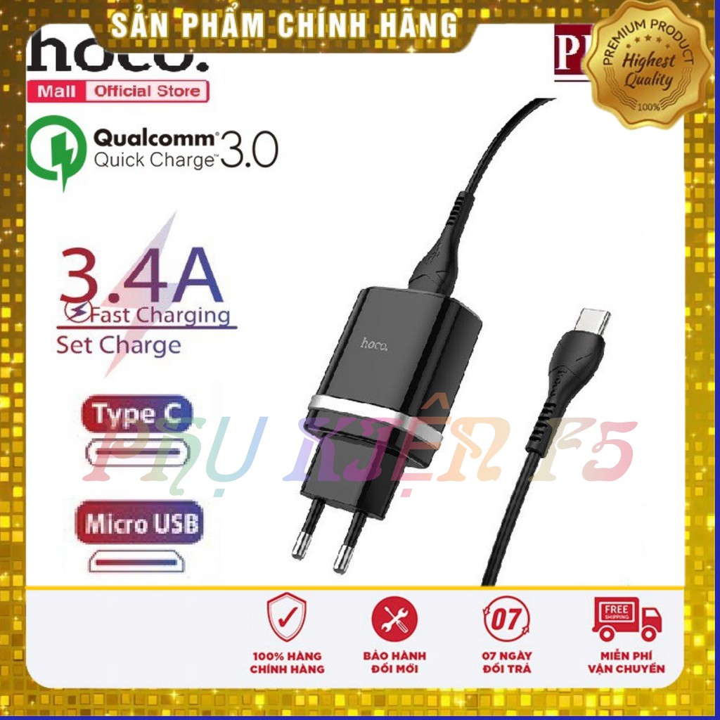 Củ sạc nhanh Hoco c12Q, sạc nhanh 18w 🌟 Hỗ Trợ Tất cả Cổng Sạc in/out - Bảo Hành Chính Hãng.