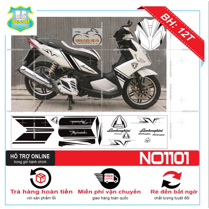 Ten rời xe NOUVO 4 LX CHẾ DÁN XE TRẮNG