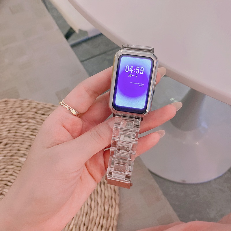 Dây Đeo Thay Thế Trong Suốt Bằng Nhựa Resin Cho Đồng Hồ Huawei watch Fit 2 fit2