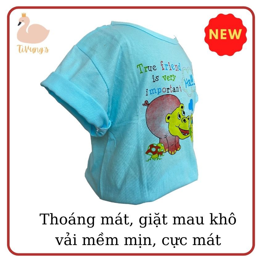 Áo trẻ em mẫu họa tiết hoạt hình, thun cotton 100% mát mẻ phù hợp các bé trai và gái - Shop TiVung chuyên quần áo trẻ em