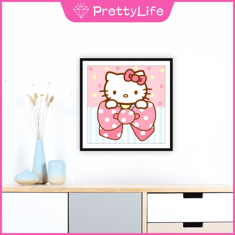 Bộ Tranh Đính Đá 5D Tự Làm 30x30CM Hình Hello Kitty