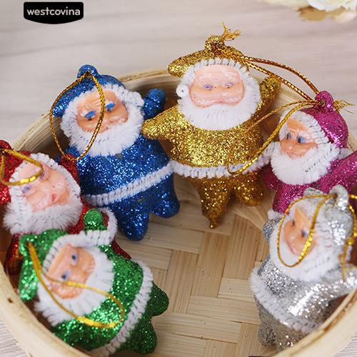 Set 6 Phụ Kiện Trang Trí Giáng Sinh Tạo Hình Ông Già Noel Dễ Thương