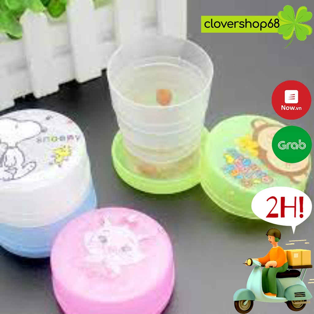 Cốc nhựa gấp gọn du lịch hoạt hình 🍀 Clovershop68 🍀