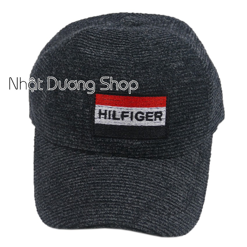 Nón kết nhung thêu Hilfger chất liệu vải nhung mềm đẹp hích hợp cho nam và nữ