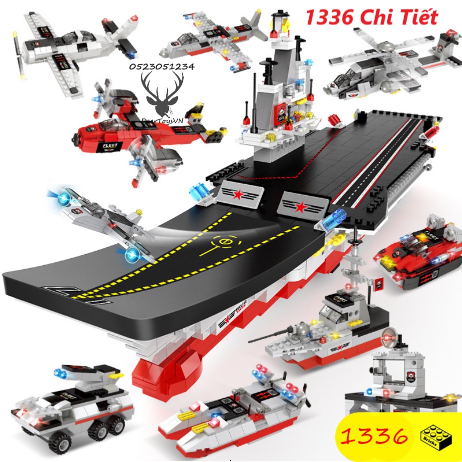 [1336CT-Hộp Giấy] BỘ ĐỒ CHƠI XẾP HÌNH LEGO Chiến Hạm, LEGO OTO, LEGO ROBOT,LEGO TÀU CHIẾN,LEGO XE SWAT,LEGO TÀU SÂN Bay