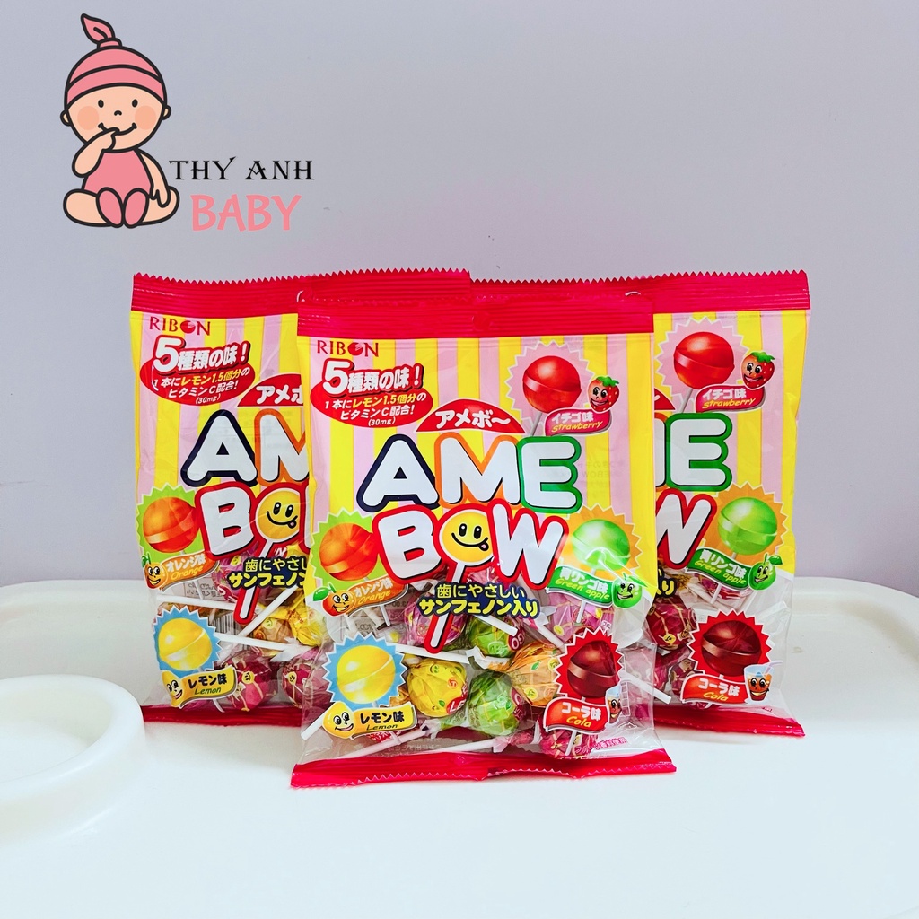 Kẹo Mút Trái Cây Amebowl Ribon Nhật Bản 120gr