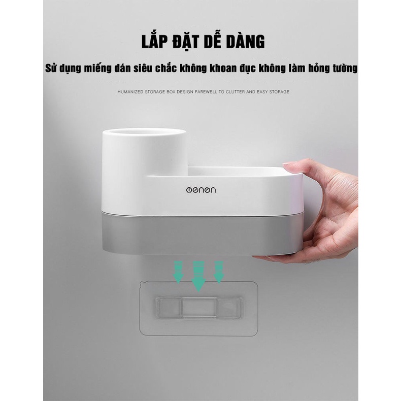 Chổi Cọ Vệ Sinh Oenon Kèm Kệ Để Chổi Cọ Rửa Nhà Vệ Sinh, Toilet, Nhựa ABS Thông Minh