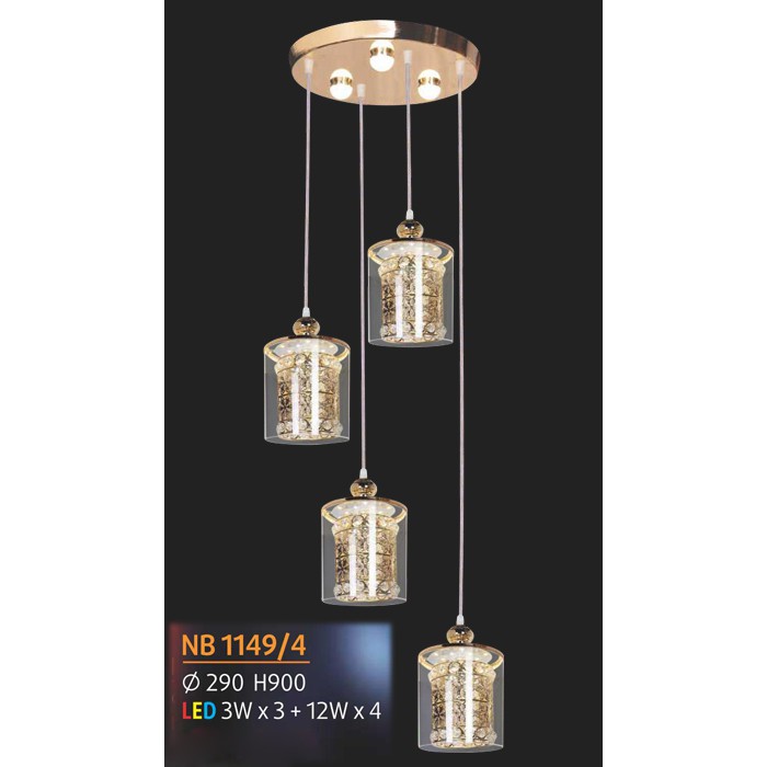 Đèn thả trần -treo tường trang trí kiểu hiện đại VKT-NB-1149/4 ( Tặng kèm bóng đèn chuyên dụng )