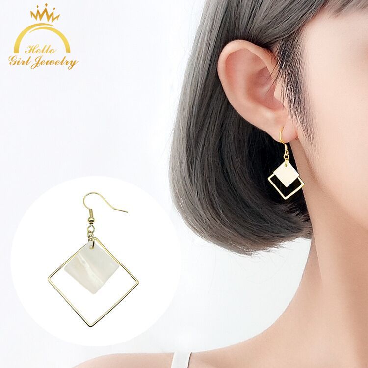 Khuyên Tai Hình Vuông Rỗng Đơn Giản Cá Tính Thời Trang Cho Nữ